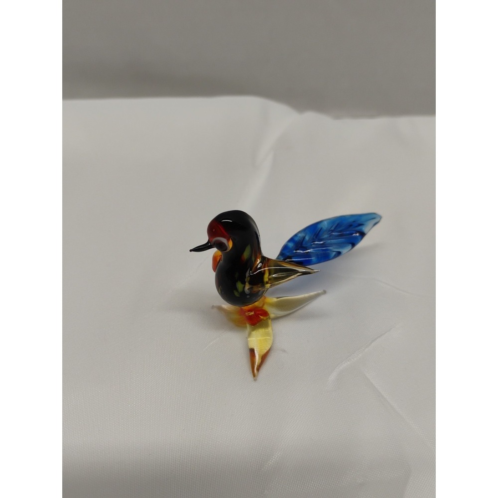MURANO STYLE HAND BLOWN ART GLASS BIRD FIGURINE VINTAGE